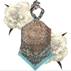 Vintage geometric halter top